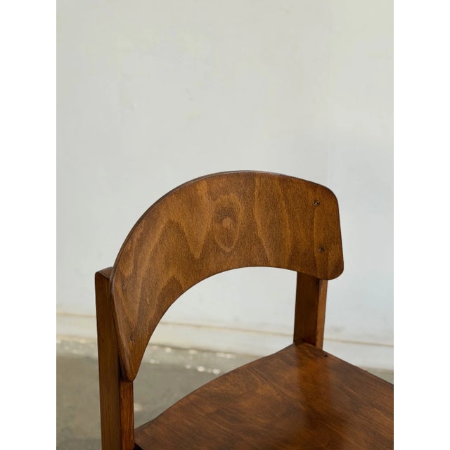 Brown 1970s German Plywood Dining Chairs- Set of Four For Sale - Image 8 of 18