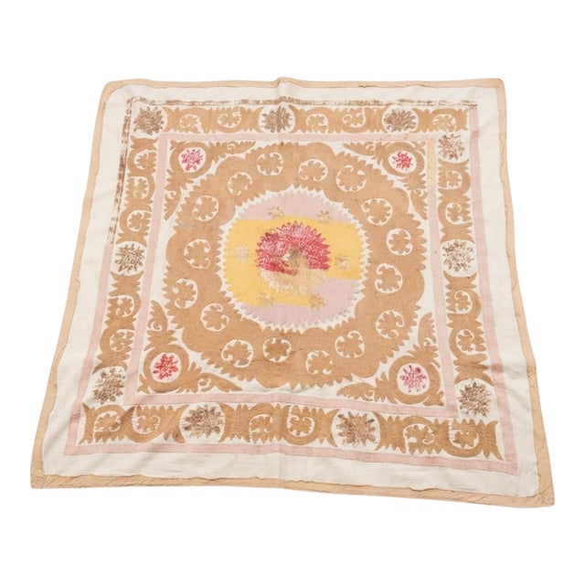 Suzani Wall Tapestry - Tribal Embroidery - 4' X 4' For Sale