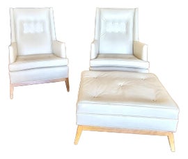Example of T.H. Robsjohn Gibbings Chair and Ottoman Sets
