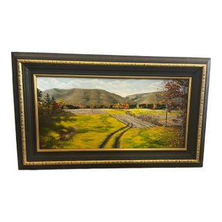 1980s Howard Hopkins Jr View of Kattetskill Oil on Canvas Landscape Painting For Sale