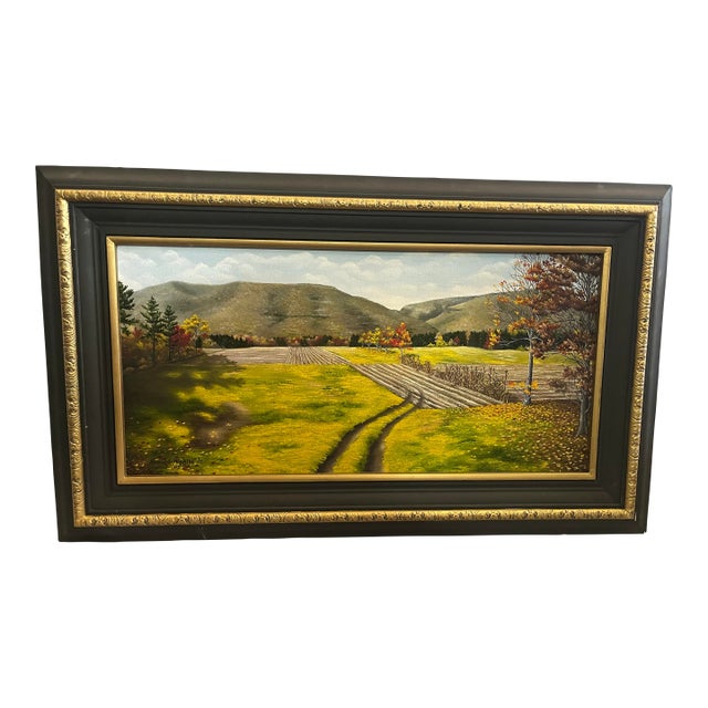 1980s Howard Hopkins Jr View of Kattetskill Oil on Canvas Landscape Painting For Sale
