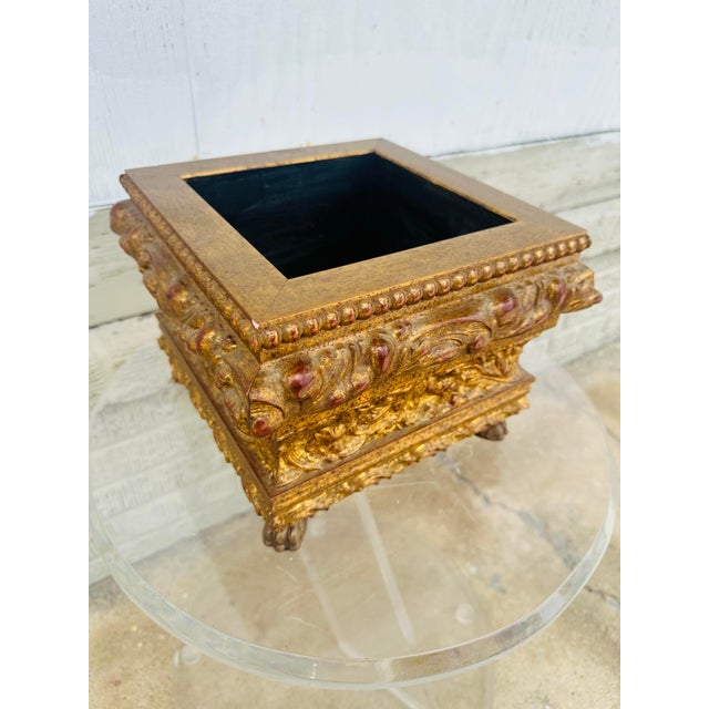 Vintage Italian Giltgood Planter For Sale In Charleston - Image 6 of 8