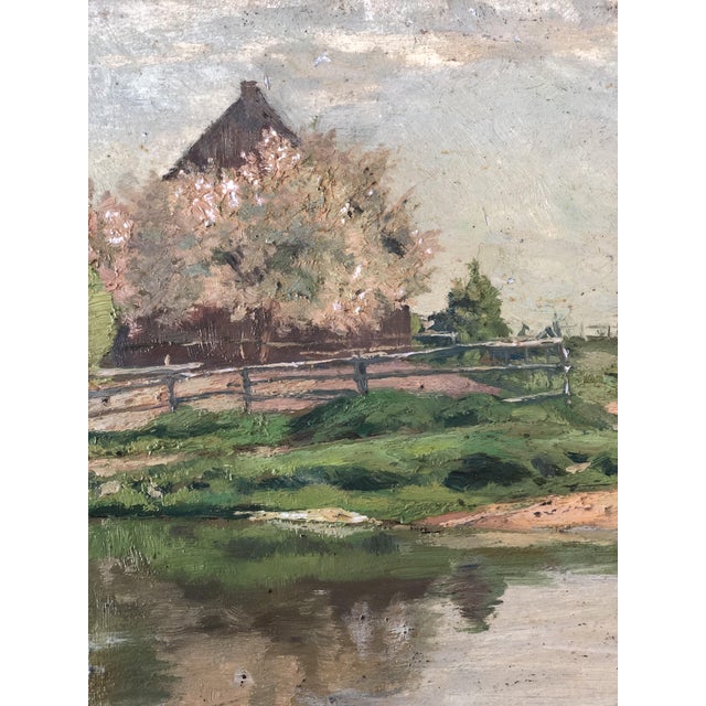 1920s Countryside Cottage, 1920s, Oil Painting on Panel, Framed For Sale - Image 5 of 13