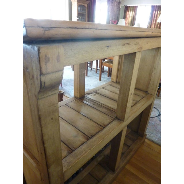Antique English Pub Pine and Wrought Iron Shelving For Sale - Image 4 of 8