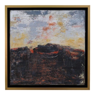 "Volcano" Contemporary Abstract Landscape Mixed-Media Painting by Laurie MacMillan, Framed For Sale