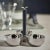 Upgrade your table with our timeless form and polished nickel with leather handle condiment set that features 3 perfectly...