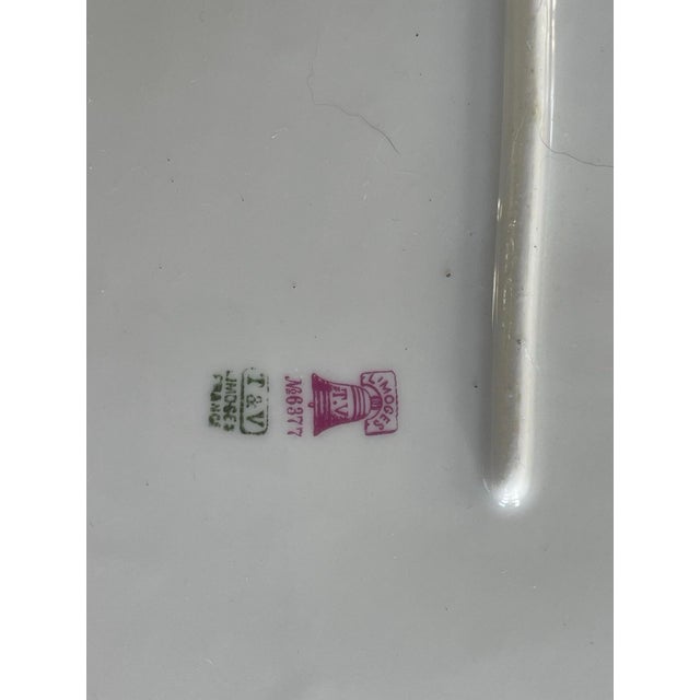 Antique t.v. Tressemanes and Vogt Green Greek Key Pattern 6377 Platter Limoges France For Sale - Image 9 of 10