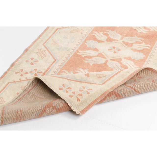 1950s Mid 20th Century Bohemian Tan Colour Oushak Runner For Sale - Image 5 of 10