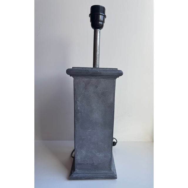 Mid 20th Century Pair of Imposing Vintage French Zinc Column Lamps For Sale - Image 4 of 13