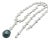 18ct White Gold Tahitian Pearl and Diamond Necklace 1.20ct 35.17g For Sale