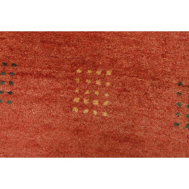 Textile Gabbeh Runner 2'7'' X 9'10'' Red Wool Contemporary Hand-Knotted Rug For Sale - Image 7 of 12