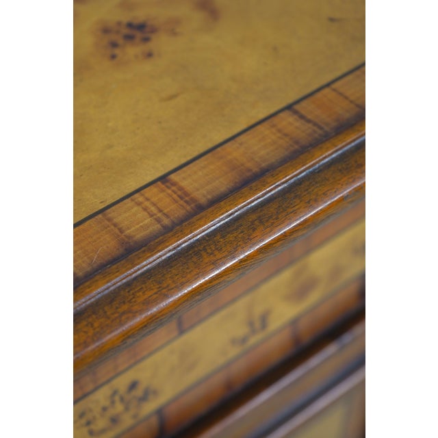 1980s Theodore Alexander Neoclassical Burl Wood Tapered Pedestal Stand For Sale - Image 5 of 11