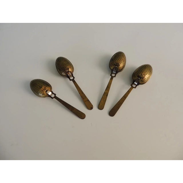 1990s English Brass Tea Spoons - Set of 4 For Sale In Tampa - Image 6 of 6