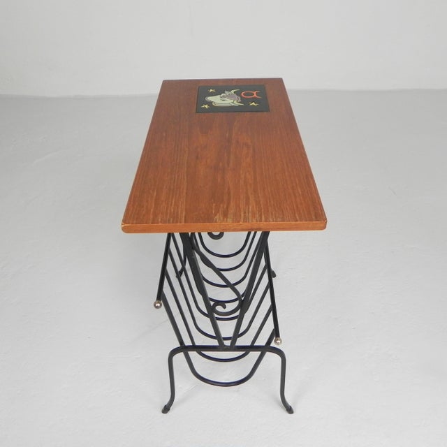 Vintage Side Table with Newspaper Rack from Hemiksem, 1950s For Sale - Image 12 of 18