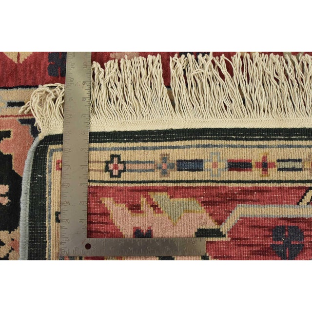 Heriz Rug 6’1” X 8’10” Green Wool Vintage Traditional Hand-Knotted Carpet For Sale - Image 15 of 15