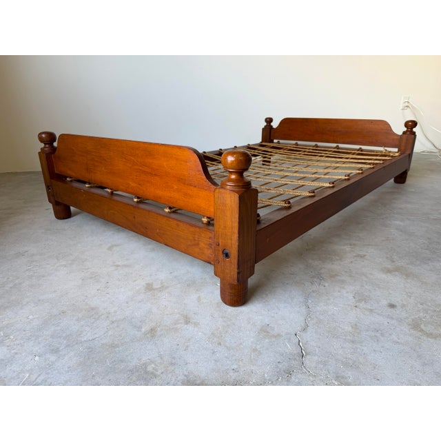 American Antique American Walnut Rope Trundle Bed For Sale - Image 3 of 16