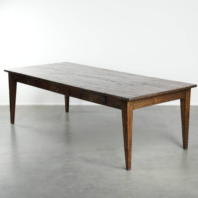 Large Farmhouse Dining Table in Atmospheric Elm For Sale - Image 13 of 13