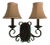 Wrought Iron Double Light Wall Sconce For Sale