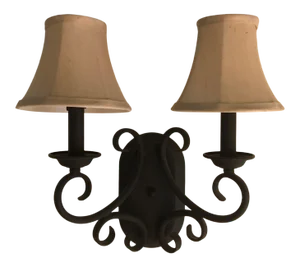 Wrought Iron Double Light Wall Sconce
