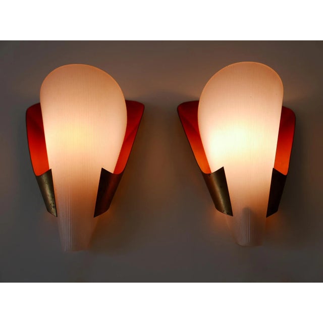 Mid-Century Modern German Brass & Acrylic Glass Sconces, 1960s, Set of 2 For Sale - Image 17 of 18
