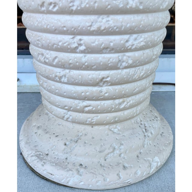 1980's Textured Plaster Floor Lamp For Sale In Miami - Image 6 of 6