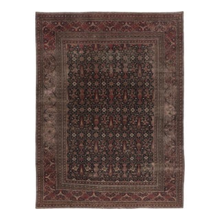 Antique 18th Century Persian Doroksh Rug in Brown With Floral Design - Rug & Kilim For Sale