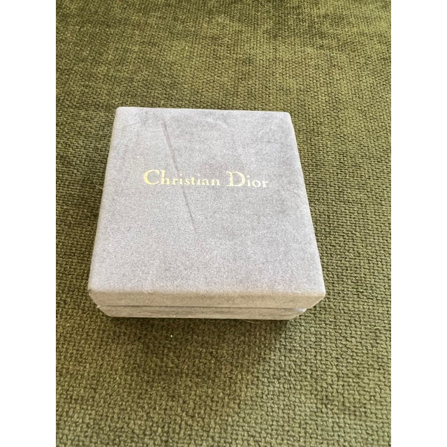 Rare Vintage Christian Dior Gold Plate Cufflinks & Tie Clip Original Case For Sale - Image 10 of 12