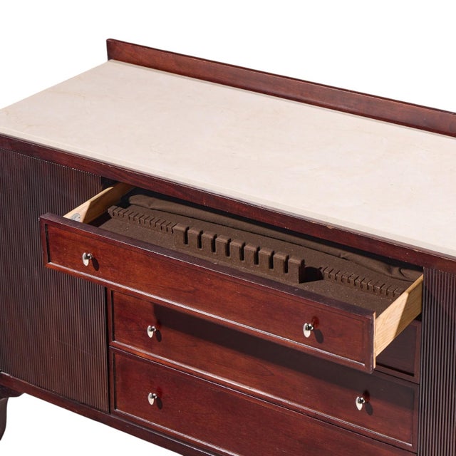Wood Barbara Barry for Baker Furniture Stone and Mahogany Credenza For Sale - Image 7 of 10