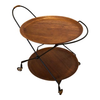 1960s Swedish Teak Tea Trolley For Sale