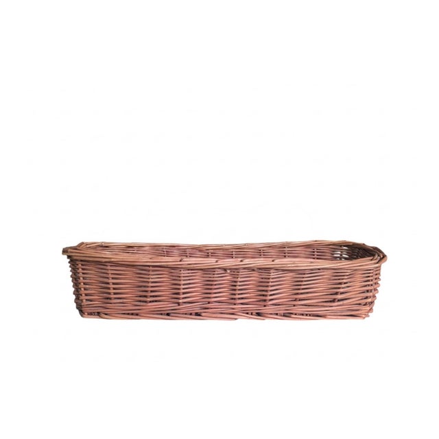 Vintage French Country Style Baguette Wicker Bread Basket 17" Long