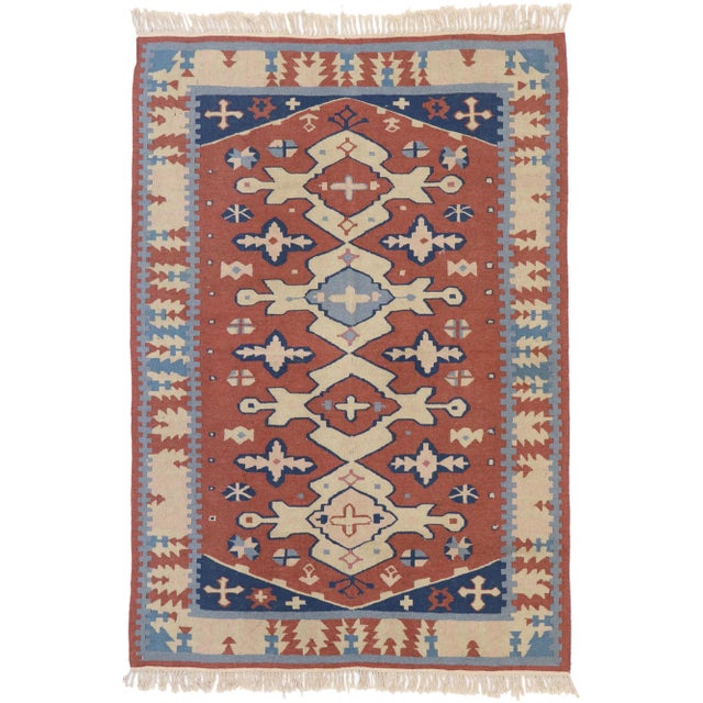 Vintage Persian Shiraz Kilim Rug - 04'03 X 06'01 For Sale - Image 9 of 9