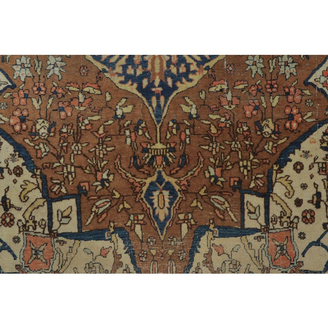 Traditional Vintage Turkish Rug With Central Medallion in Beige, Brown & Blue - Rug & Kilim For Sale - Image 3 of 9