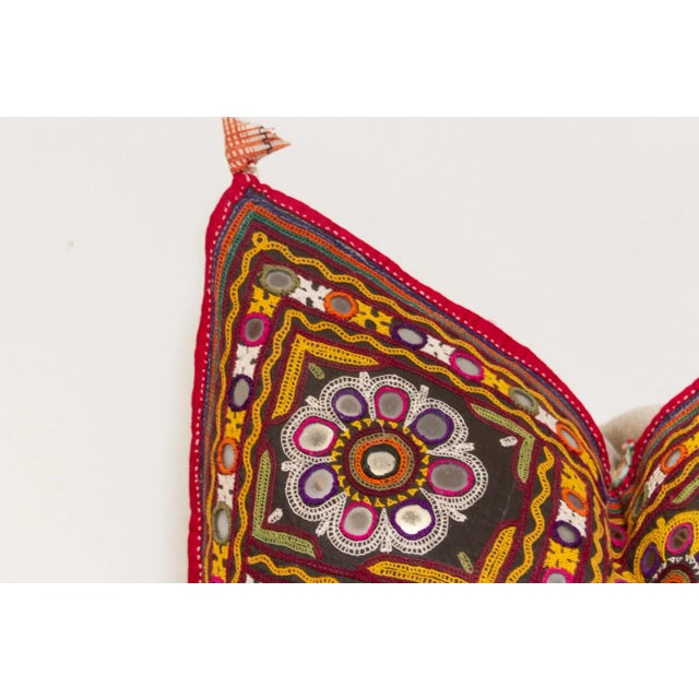 Cheaya Rajasthani Embroidered Decorative Pillow For Sale - Image 4 of 8