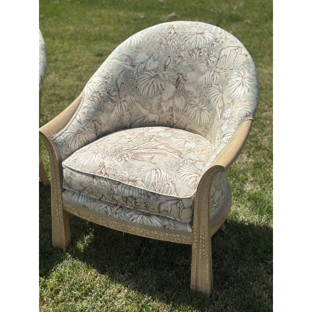 Vintage Barrel Back Chairs, Reupholstered, a Pair For Sale - Image 4 of 8