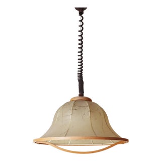 Cocoon Hanging Lamp in Beechwood, 1980s For Sale