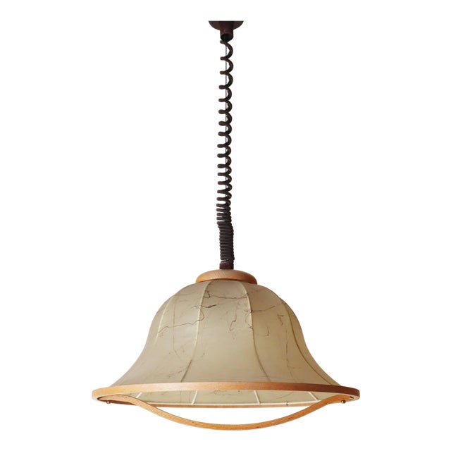 Cocoon Hanging Lamp in Beechwood, 1980s For Sale