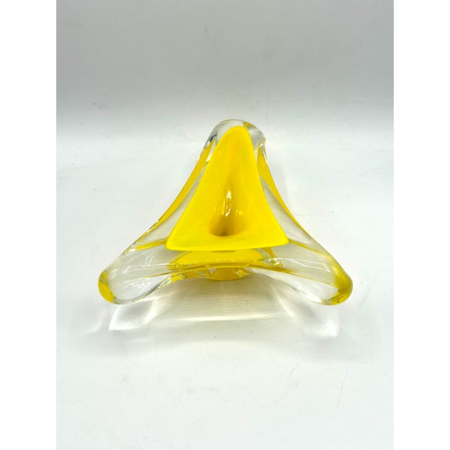 Mid-Century Murano Sommerso Italian Glass Sculptural Catchall For Sale - Image 9 of 13