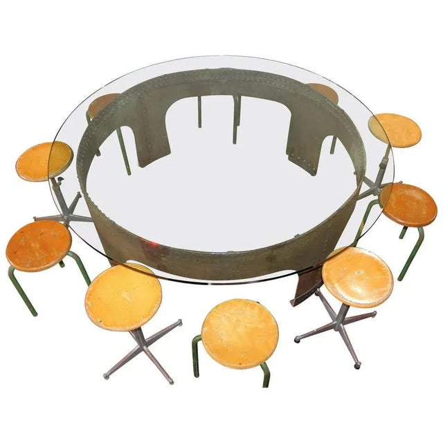 Transparent Italian Round Conference Table by Gimo Fero - Set of 11 For Sale - Image 8 of 8