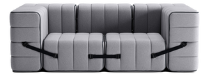 Flexible Two-Seater Sofa with Armrests by Ambivalenz, Set of 7