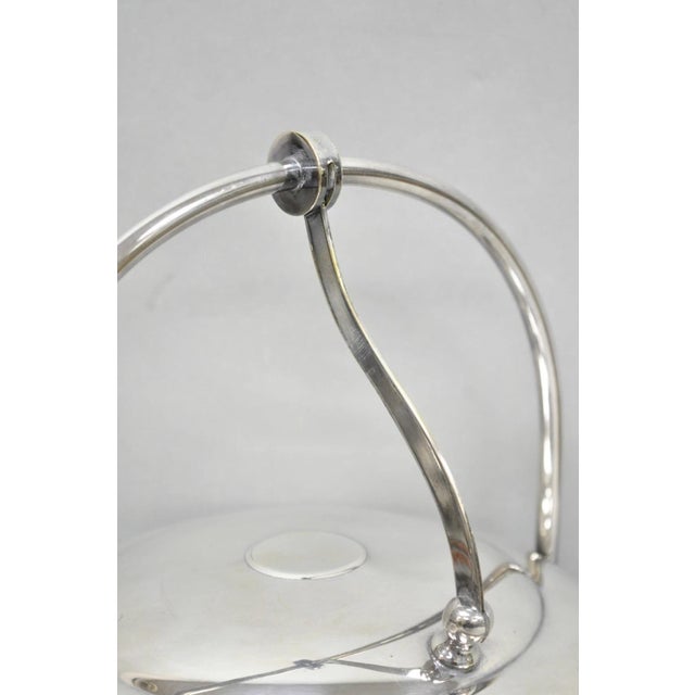 Metal Mid 20th Century Mid Century Modern Sheffield Silver Plated Reticulating Hinge Ice Bucket W Tongs For Sale - Image 7 of 15