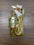 Nos 1970s Vintage Pendant Light Swag Lamp Geometric Wood Smoked Beveled Glass Brutalist For Sale In Cleveland - Image 6 of 10