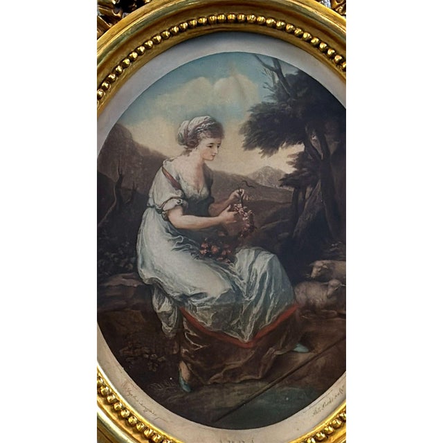 Mid 20th Century Thomas Burke After Angelika Kauffman Pair Oval Engravings in Gilt French Frames For Sale - Image 15 of 18