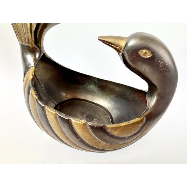 Vintage Brass Peacock Bowl, 1980s For Sale - Image 3 of 10