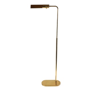 Vintage Casella Lighting Adjustable Brass Floor Lamp For Sale