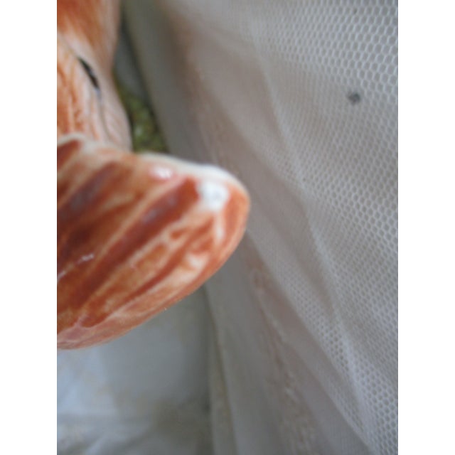 Vintage Huge Mid Century Italian Ceramic Fox and Mail Satchel Chache Pot For Sale - Image 11 of 15