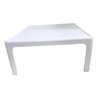 Large Space Age Coffee Table in White Plastic by Peter Ghyczy, 1970s For Sale