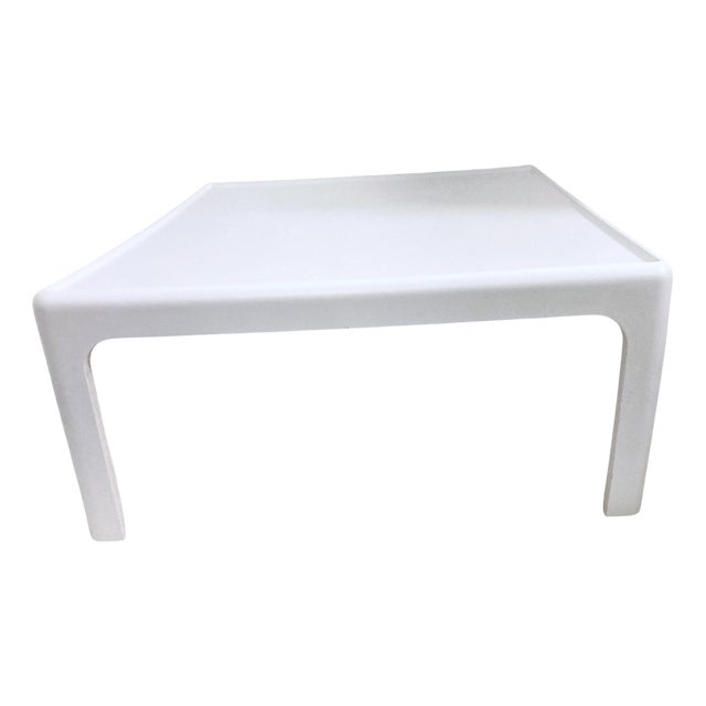 Large Space Age Coffee Table in White Plastic by Peter Ghyczy, 1970s For Sale