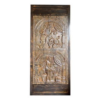 1920s Kamasutra Hand-Carved Vintage Barn Door Panel For Sale