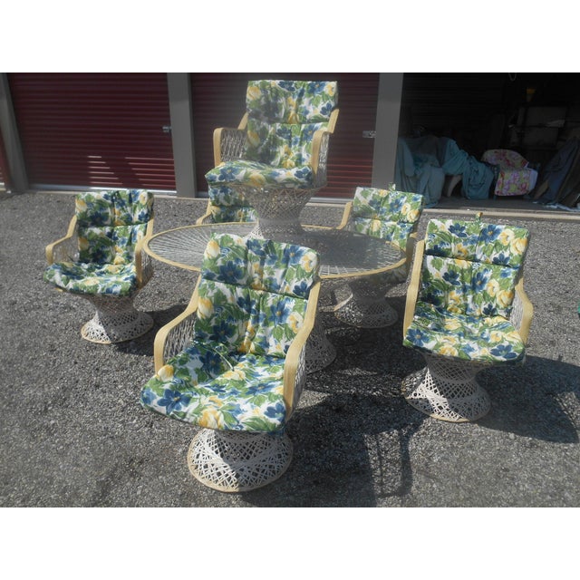 Coastal Vintage 1960's Russell Woodard Spun Fiberglass Patio Set- 7 Piece For Sale - Image 3 of 6