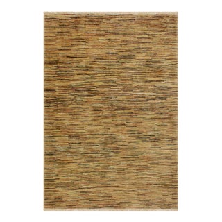 Bohemian Gabbeh Tan/Black Wool Rug - 4'0'' X 5'9'' For Sale